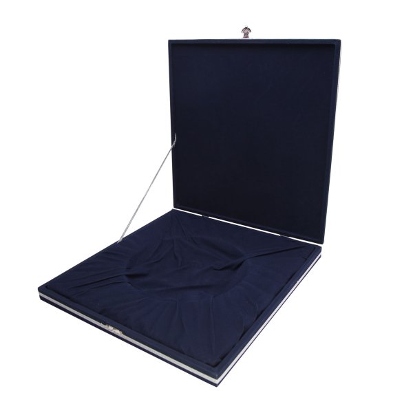 Afyon DENİM LACİVERT KADİFE TABAK KUTUSU (27X27 CM) - Plaket Kutuları