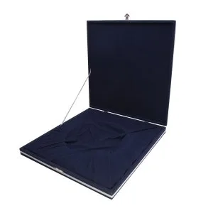 Afyon DENİM LACİVERT KADİFE TABAK KUTUSU (27X27 CM) - Plaket Kutuları