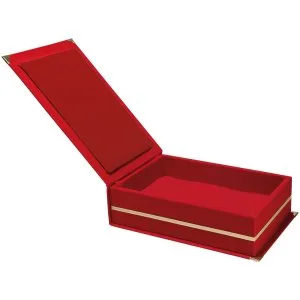 Afyon KAŞMİR KIRMIZI KADİFE PLAKET KUTUSU (14X24 CM) - Plaket Kutuları