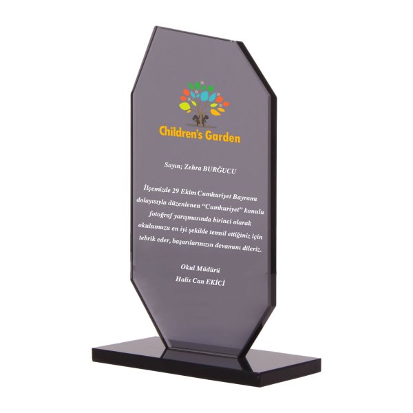 Afyon OSKAY SİYAH KRİSTAL PLAKET - Kristal Plaketler