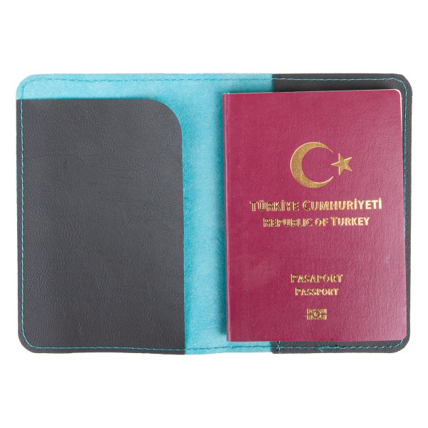 Afyon PASAPORTLUK TURKUAZ DERİ - Seyahat Ürünleri