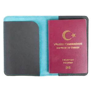 Afyon PASAPORTLUK TURKUAZ DERİ - Seyahat Ürünleri