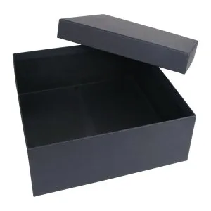 Afyon SEDİR LACİVERT DERİ GÖRÜNÜMLÜ GEÇME KAPAK KUTU (30X30X10 CM) - Set Kutuları - Görsel 2